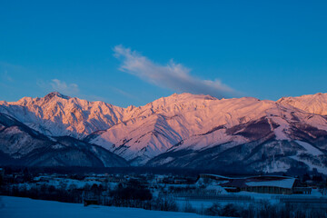 mountains in the snow