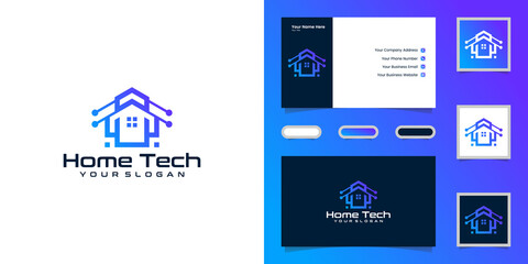 Home Tech Logo Template and business card