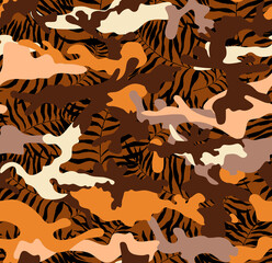 Seamless camouflage pattern, exotic print.