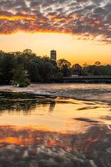 Fototapeta premium sunset over the river