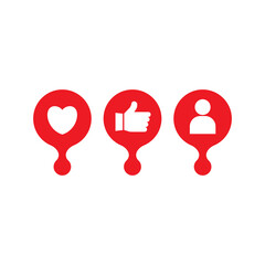Vector social media icons. Like and comment icon. isolated on white background