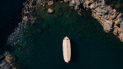 aerial view of delikli ada island near Dalyan in turkye