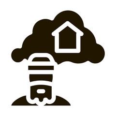 homeless dreaming about home glyph icon vector. homeless dreaming about home sign. isolated symbol illustration