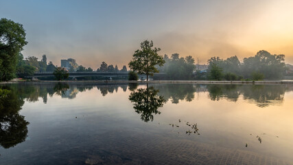 sunrise over the river