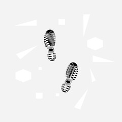 black shoe track simple flat illustration