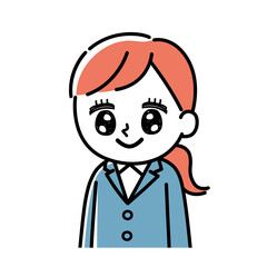 スーツを着た女性の全身イラスト