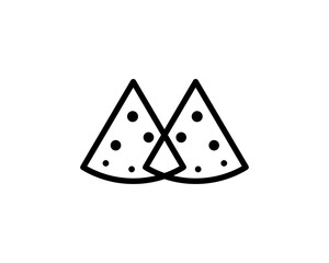 mountain pizza line art logo
