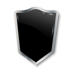 black shield. Shield icon vector. Medieval shield. Stock vector image. EPS 10.