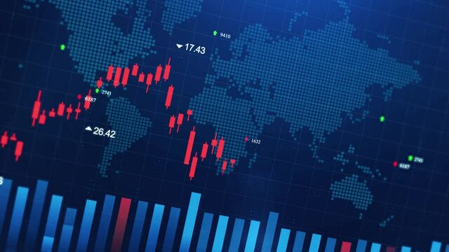 Investing and stock market business investment and stock future trading. gain and profits with faded candlestick charts. financial stock market graph. Abstract crypto graph chart concept.