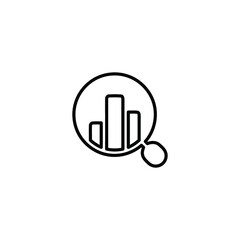 magnifier logo icon design with chart