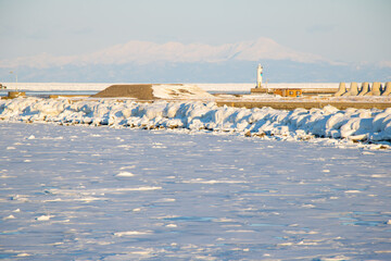 Sea of Okhotsk With drift ice in Abashiri, Hokkaido, Japan © ti1993