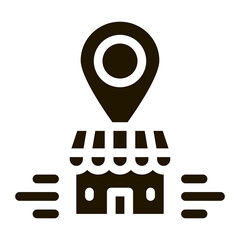 franchise building location gps mark glyph icon vector. franchise building location gps mark sign. isolated symbol illustration