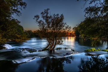 sunset over the river