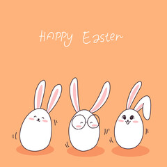 Obraz premium Easter eggs cartoon illustration 