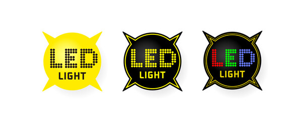 Three types of LED light icons.