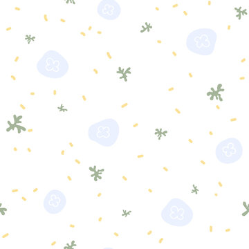 Simple seamless marine pattern with jellyfish. Great for fabric, textile. Vector Illustration