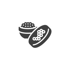 Caviar jar vector icon