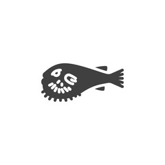 Obraz premium Puffer fish vector icon