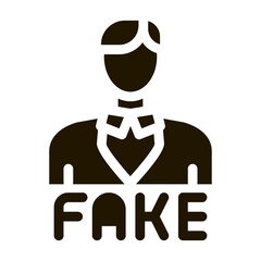 change human photo on fake glyph icon vector. change human photo on fake sign. isolated symbol illustration