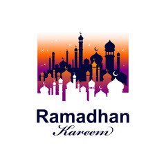 ramadhan kareem with mosque logo design