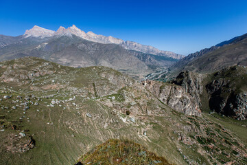 Beautiful mountains of upper Balkaria, Caucasus, Elbrus region, Russia