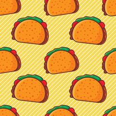 tacos food seamless pattern vector illustration 