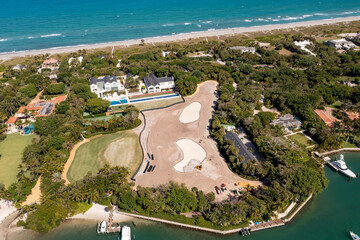 Aerial photo of Tiger Woods mansion in Jupiter Island Florida USA © Felix Mizioznikov