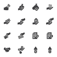 Credit and loan vector icons set