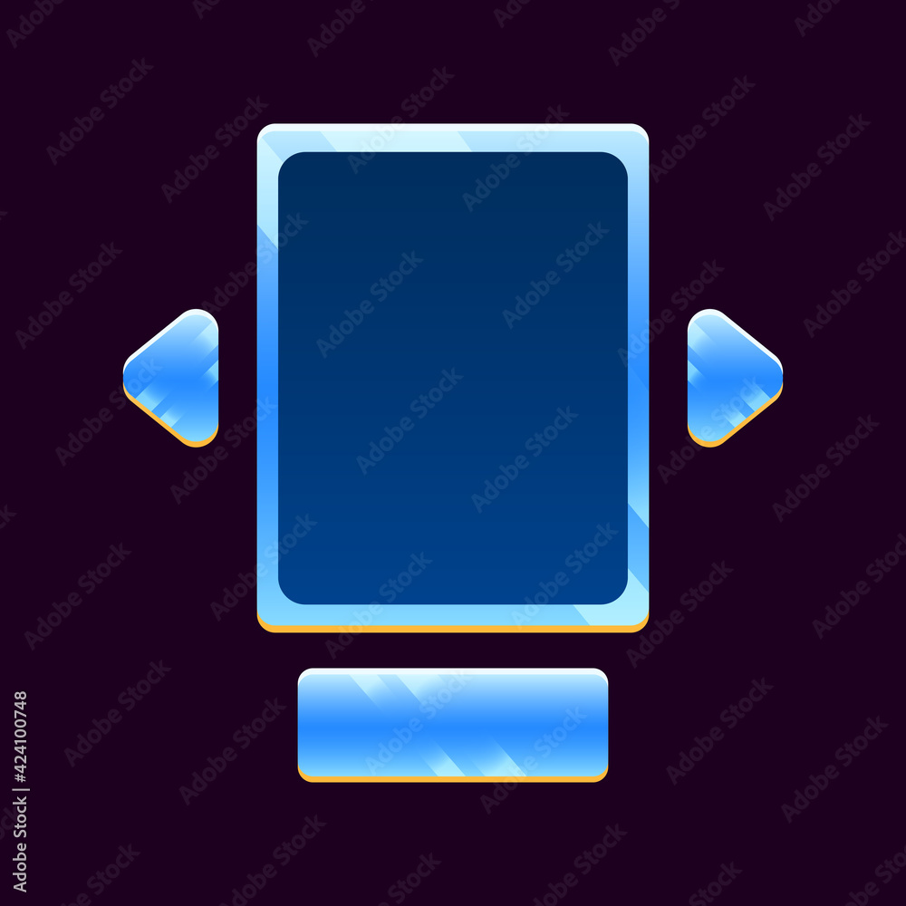 Wall mural set of golden space game ui board pop up for gui asset elements vector illustration
