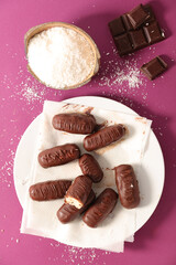 homemade chocolate bar and coconut