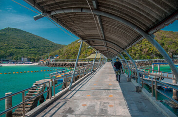 Walking route at Koh Larn Tourist Boat, Pattaya, Thailand