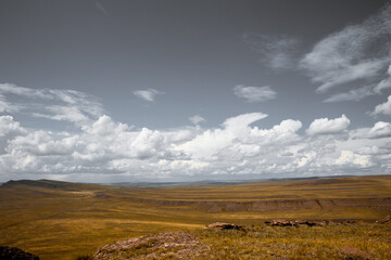 clouds over the field