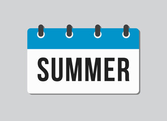 Vector square icon page calendar - season summer