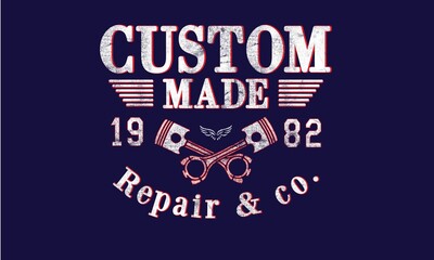 Custom Made motorcycle vintage racing helmet vector print for boy t shirt  Vintage original typography Retro print tee shirt 