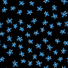 Line Pinwheel icon isolated seamless pattern on black background. Windmill toy icon. Vector