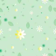Flowers and green leaf Pattern . good for decoration or print