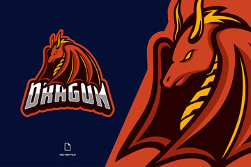 red dragon mascot logo illustration