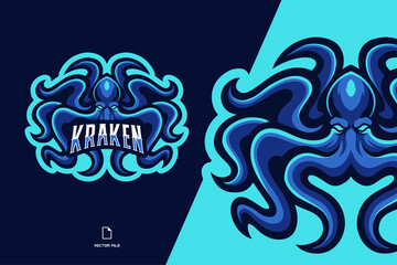 Kraken octopus mascot esport logo illustration for a game team © eryusan