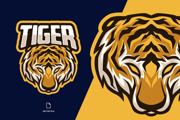 tiger mascot logo illustration template