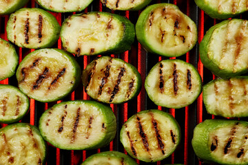 Tasty squash cooking on grill