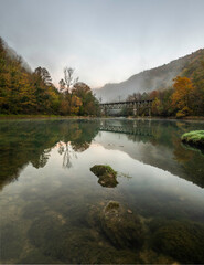 Fototapeta premium autumn landscape in canyon of river