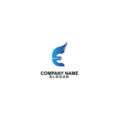 simple and cool letter E vector logo