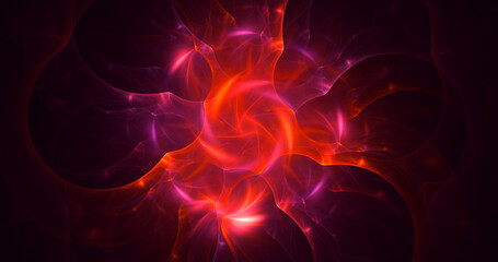 3D rendering abstract multicolor fractal light background