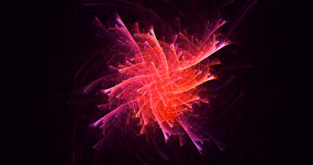 3D rendering abstract multicolor fractal light background