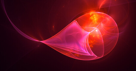 3D rendering abstract multicolor fractal light background
