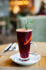 winter drink with spices and herbs
