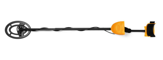 Modern metal detector isolated on white background