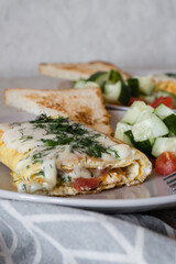 omelet with cheese and vegetables