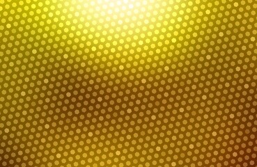 Golden shiny textured background covered shimmer grid hexagonal pattern. Gala style.