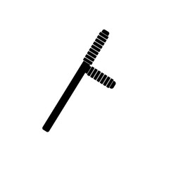 Police baton flat design on white background